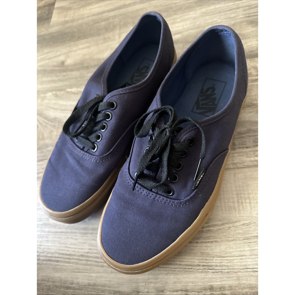 Vans Trainer Size Men's 7/ Women 8.5 Blue Navy Gum Sole Skater Low Shoes BTS
